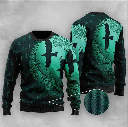 Iolar Lochlannach Eitilt Gránna Nollag Geansaí Glas Dorcha, Geansaí Gránna Nollag, Bronntanas Nollag, Bronntanas Nollag 2024