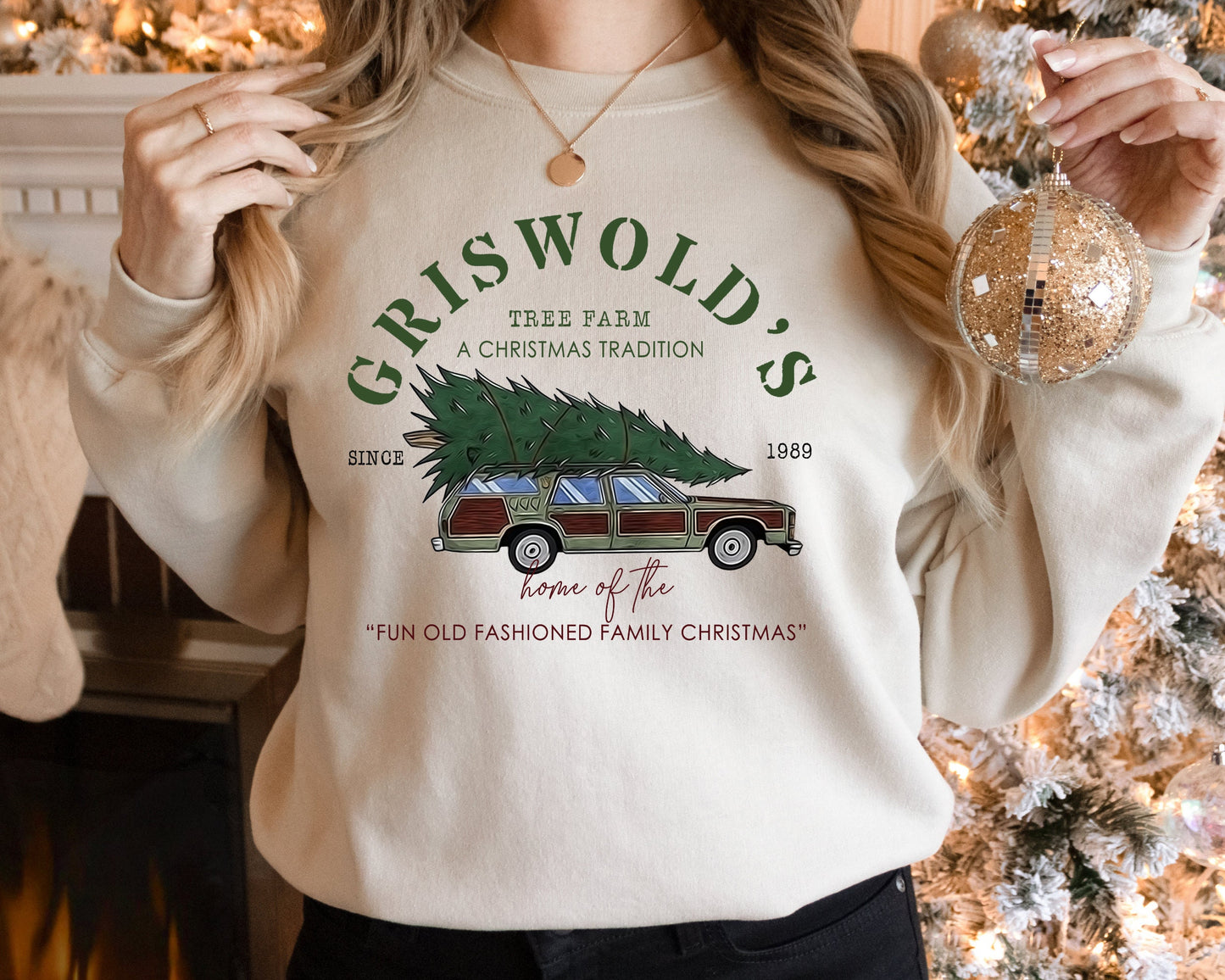 Vintaga Griswold' tree farm Christmas Sweatshirt, Christmas Sweatshirt,Christmas Crewneck,Christmas Vacation, Ash Sweatshirt