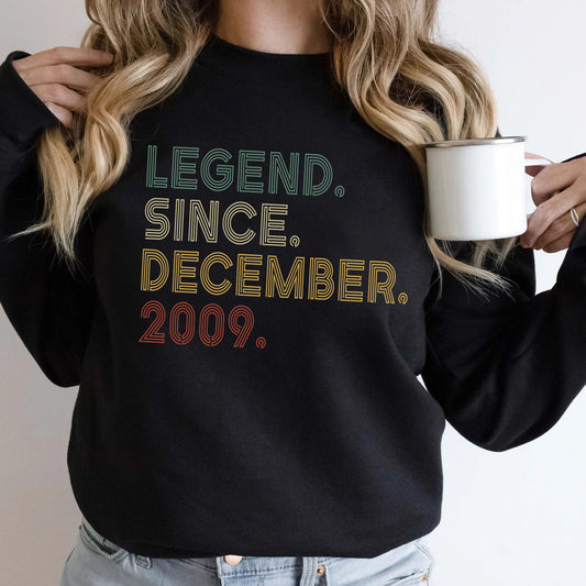 Vintage 13th Birthday Legend Since December 2009 13 Year Old Sweatshirt