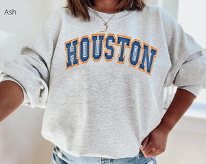 Vintage Styled Houston Baseball Sweatshirt, Houston Crewneck, Baseball team, Vintage Houston Baseball Sweatshirt, Vintage Houston Baseball
