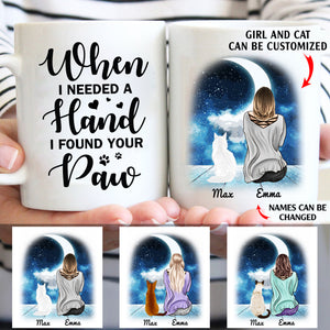 When I Needed A Hand I Found Your Paw personalised cat lover gift customized mug coffee mugs gifts custom christmas mugs