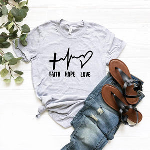 Women Faith Hope Love Christian T Shirts Cute Funny