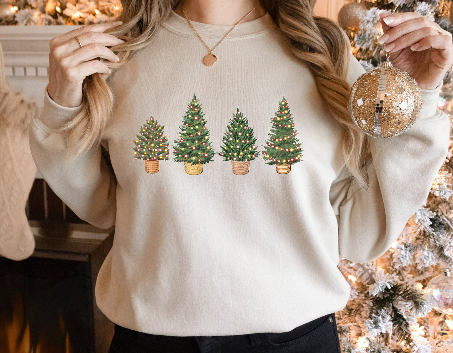 Womens Christmas Sweatshirt, Christmas Sweater, Christmas Crewneck, Christmas Tree Sweatshirt, Holiday Sweaters for Women, Winter Sweatshirt