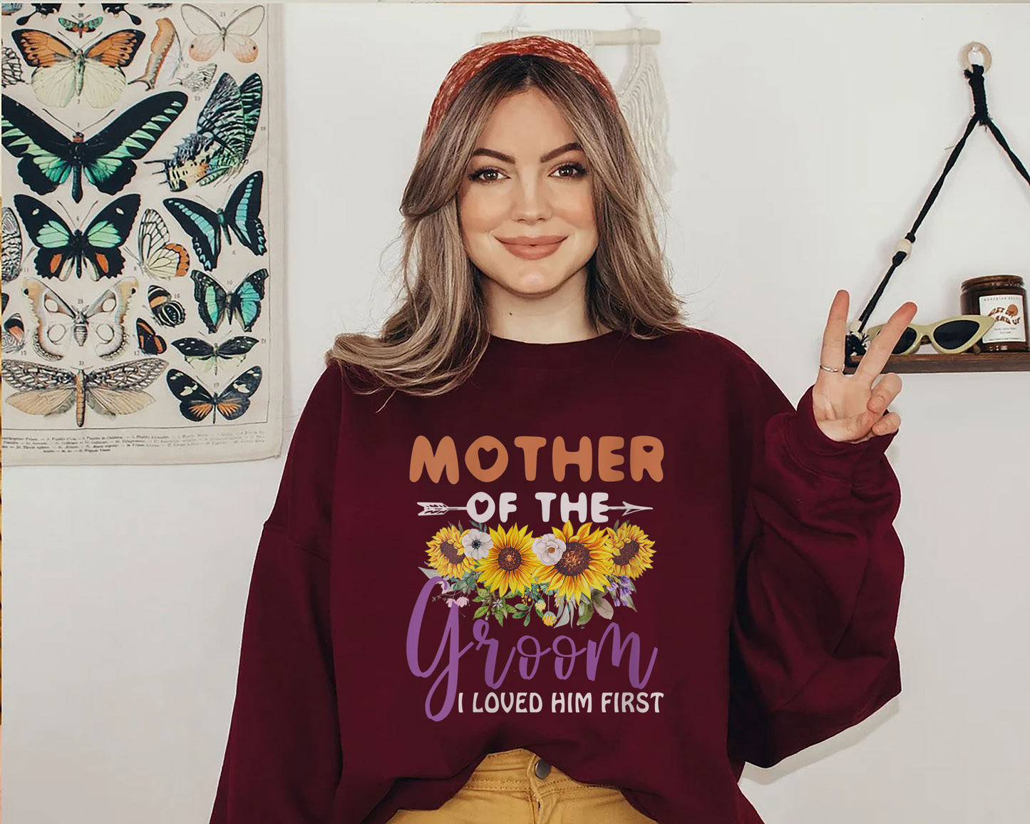 Mná Máthair an Groom Thaitin liom é T-léine V-Muineál Bainise an Chéad Máthar