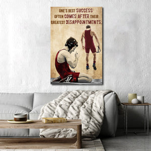 Wrestling One’s Best Success Often Comes After Their Greatest Disappointments, Gift for Him, Wrestling Canvas