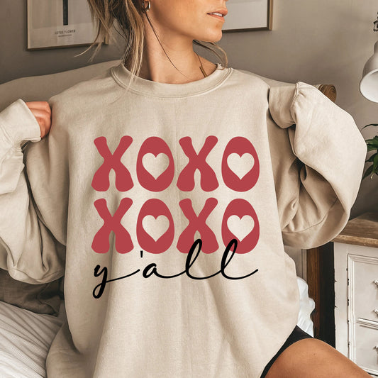 XOXO Yall Sweatshirt, Xoxo Valentines Day Sweats, Couple XOXO Yall Shirt, Couples Love Sweat, Valentines Day Gift, Love Shirt