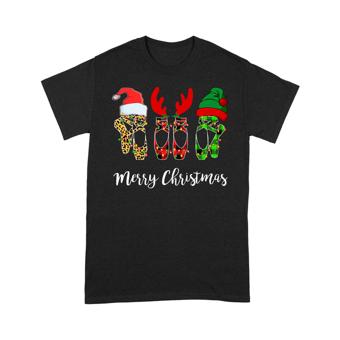 Merry Christmas Ballet Dancer Gift - Xmas Pointe Shoe Shirt  Tee Shirt Gift For Christmas