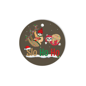 Slo ho ho funny sloth Christmas gift - Funny unique Christmas ceramic ornament Merry Christmas family gift idea