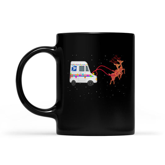 Fear an Phoist Oibrí Poist Trucail Phoist Bronntanas Nollag Greannmhar Bronntanas Mug Dubh Don Nollaig