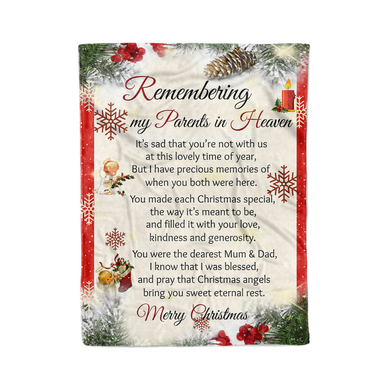 Remembering my parents in heaven memorial fleece blanket gifts christm ...