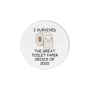 I survived the great toilet paper ornament, Merry Christmas ornament funny family gift idea