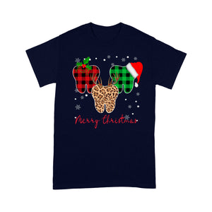 Merry Christmas Dental Lovers - Leopard And Knitting PatternT-shirt Tee Shirt Gift For Christmas