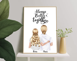 Personalized Picture Mothers Day Print, Personalised Print, Mothers Day Gift, Custom Print, Best Friend Gift, Portrait Mama Print, Family Quote Print, Family Print