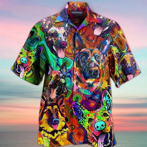 Amazing German Shepherd Colorfull Hippie Hawaiian Shirt | For Men & Women | Adult | HW3944