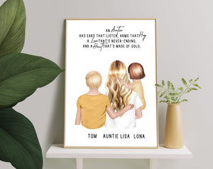 Personalized Picture Gift For Grandchildren And Auntie, Family Quote Print, Best Auntie Ever, New Auntie Gift, Auntie to be Gift, Personalised Auntie Gift