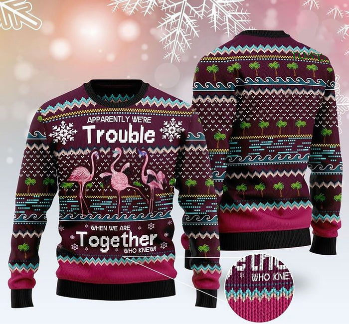 apparently were trouble when we are together who Sweater, Christmas Ugly Sweater, Christmas Gift, Gift Christmas 2022