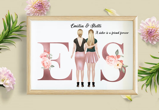 Pictiúr Pearsantaithe Cairde is Fearr i Láthair, Bronntanas Uathúil Besties, Bronntanas dá cuid, Bronntanas Breithlá, Cló Pearsantaithe, Bronntanas Cairdis Saincheaptha, Cairde is Fearr, Bronntanas do Chairde