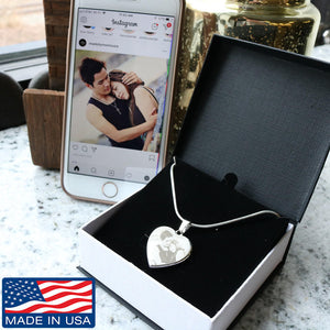 Personalized Couple & Family Heart Necklace, Meaningful Gift For Family & Couple, Family Potrait Heart Necklace Gift Idea
