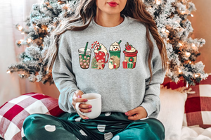 Christmas Coffee Sweatshirt, Christmas Sweatshirt, Christmas Shirt, Coffee Lover Gift Worker Winter Christmas Snowman Latte Coffee Lover