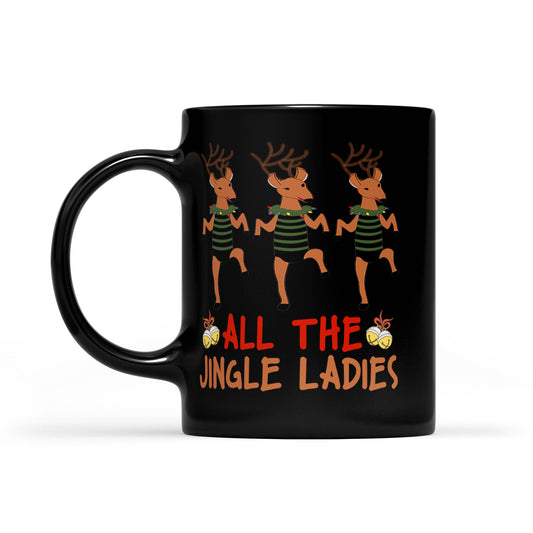 Gach Na mBan Jingle Greannmhar Nollag Réinfhia Gift Bronntanas Mug Dubh Don Nollaig 