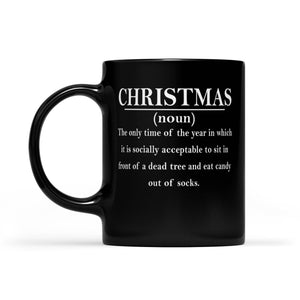 Christmas Definition Quote Outfit Funny Christmas Black Mug Gift For Christmas