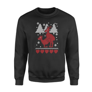 Ugly christmas sweater - humping reindeer funny sweatshirt gifts christmas ugly sweater for men and women