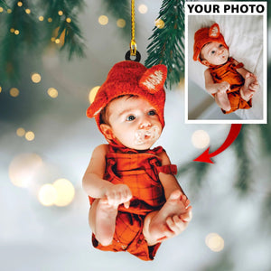 Baby Cute Custom Photo Christmas Ornament, Custom Baby Photo Christmas Ornament Baby - Best gifts your whole family