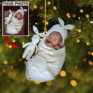 Baby Cute Custom Photo Christmas Ornament, Custom Baby Photo Christmas Ornament Baby - Best gifts your whole family