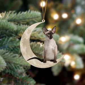 Balinese Cat Sits On The Moon Hanging Ornament - Best gifts your whole family