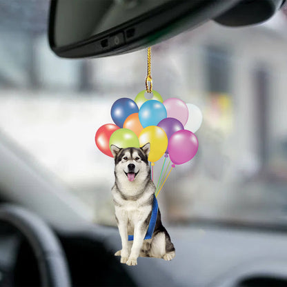 Balloon Dog Ornament Alaskan Malamute Dog Fly With Bubbles Dog Hanging Ornament - Best gifts your whole family