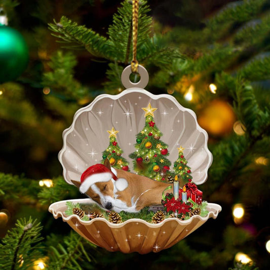 Basenji-Sleeping Pearl In Christmas Two Sided Ornament - Best gifts your whole family