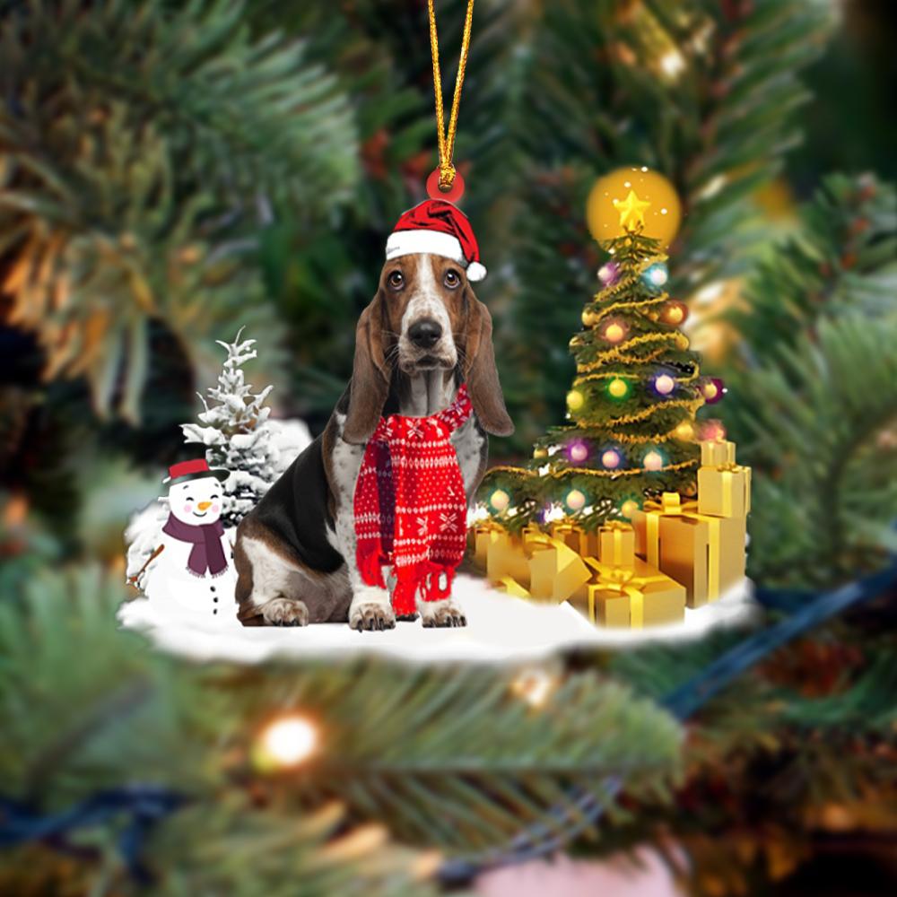 Basset Hound Christmas Ornament Christmas Tree Hanging Acrylic Ornament Gift - Best gifts your whole family