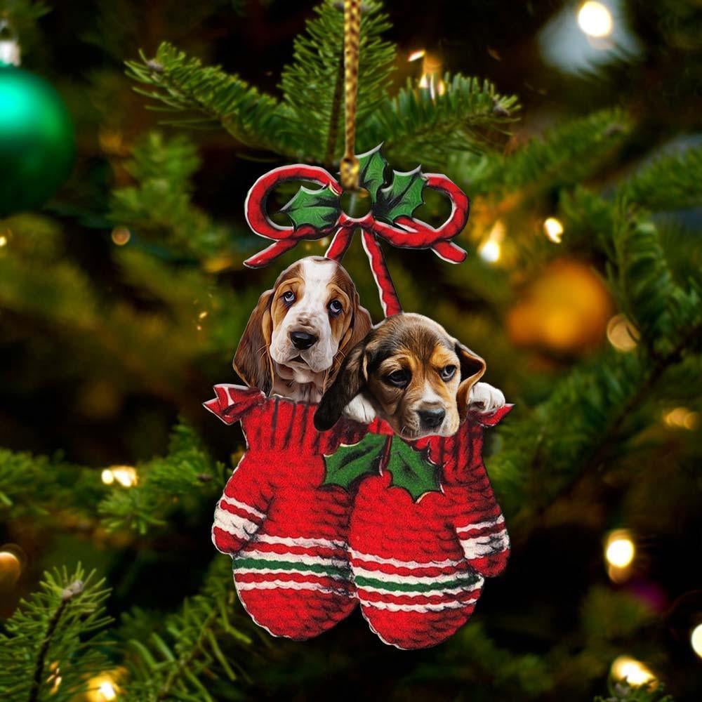 Basset Hound Inside Your Gloves Christmas Holiday-Two Sided Ornament Christmas 2022 Ornament Gift - Best gifts your whole family