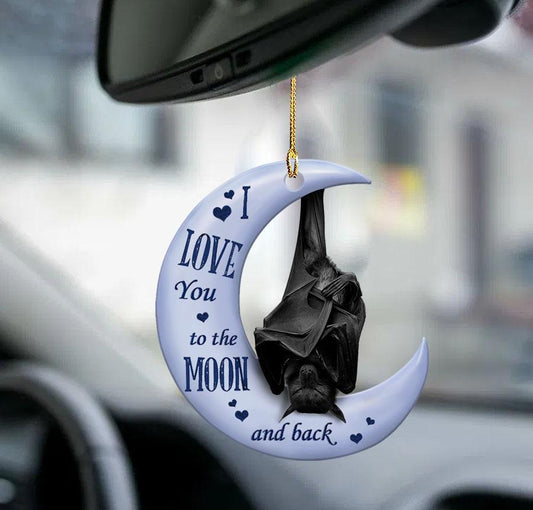 Bat Moon Back Bat Lover Two Sided Ornament - Best gifts your whole family