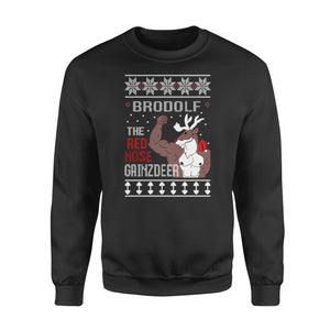 Brodolf The Red Nose Gainzdeer funny sweatshirt gifts christmas ugly sweater for men and women