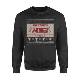 Shitter's full - funny sweatshirt gifts christmas ugly sweater for men and women