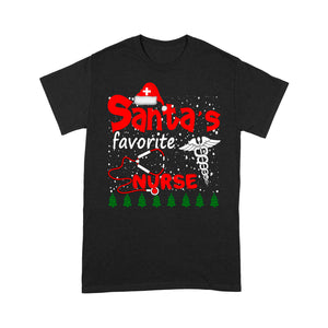 Santa's Favorite Nurse Funny Christmas Gift - Standard T-shirt  Tee Shirt Gift For Christmas