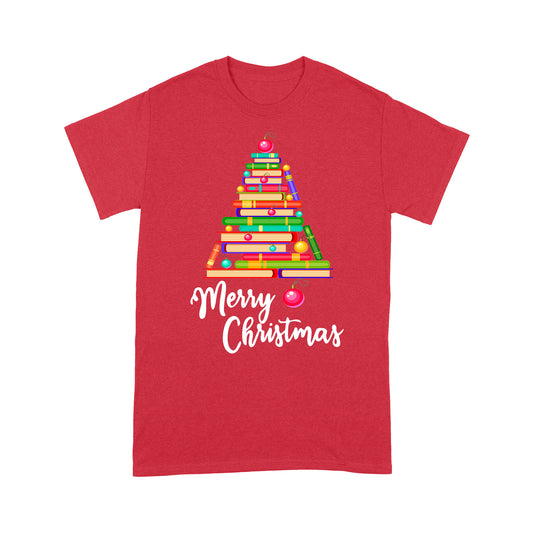 Nollaig Shona Crann Leabhair Do Lovers Leabhar Greannmhar Tee Shirt Gift Don Nollaig