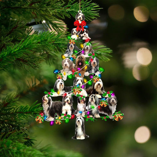 Bearded Collie-Christmas Tree Lights-Two Sided Ornament - Best gifts your whole family