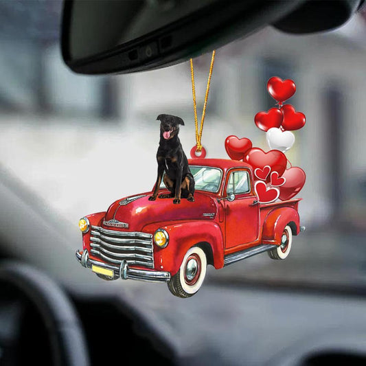 Beauceron-Red Sports Car-Two Sided Ornament - Best gifts your whole family