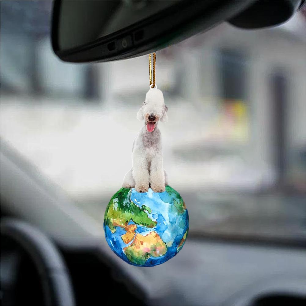 Bedlington Terrier-Around My Dog-Two Sided Ornament - Best gifts your whole family