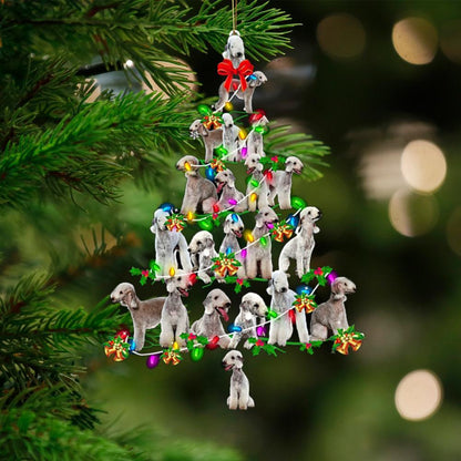 Bedlington Terrier-Christmas Tree Lights-Two Sided Ornament - Best gifts your whole family