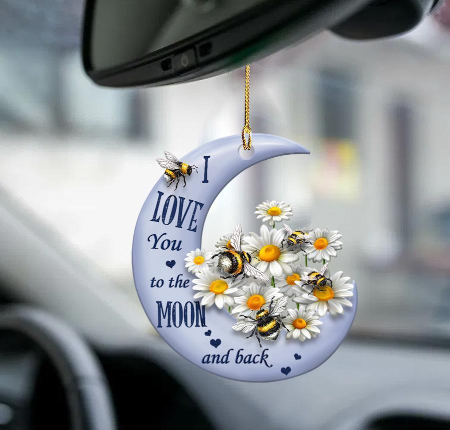 Bee Moon Back Bee Lover Two Sided Ornament - Best gifts your whole family