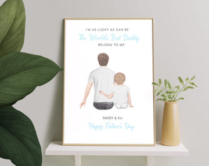 Personalized Picture Unique Fathers Day Gift From Daughter, Customised Fathers Day Print, Personalised First Fathers Day Gift