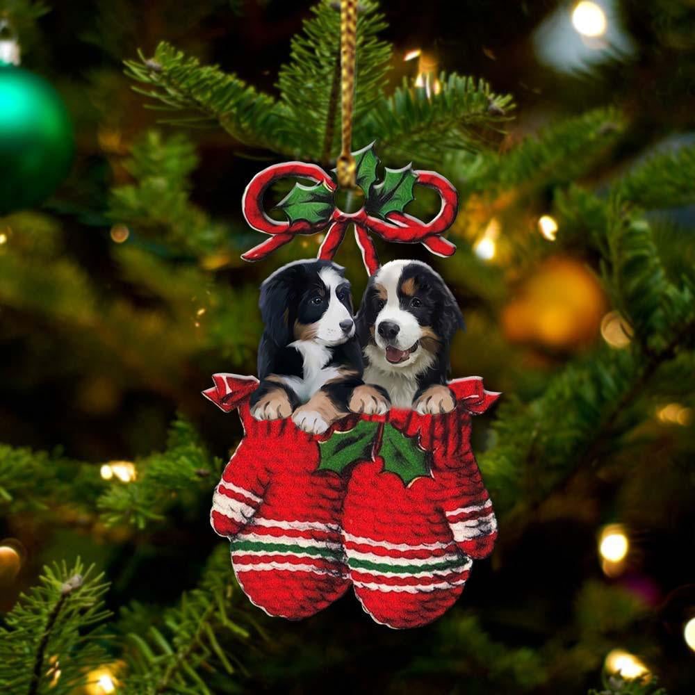 Bernese Mountain Inside Your Gloves Christmas Holiday-Two Sided Ornament, Christmas Ornament, Car Ornament - Best gifts your whole family