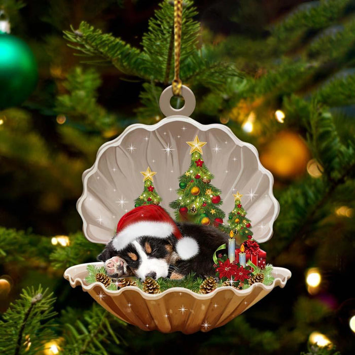 Bernese Mountain-Sleeping Pearl In Christmas Two Sided Ornament - Best gifts your whole family