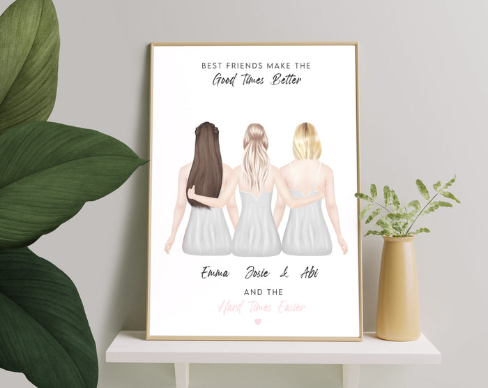 Personalized Picture Pretty Gift for Bestie, Perfect Customised Exclusive Gift, Best friend print, Best friend gift, Friendship print, Friendship Gift, Personalised Best Friend print
