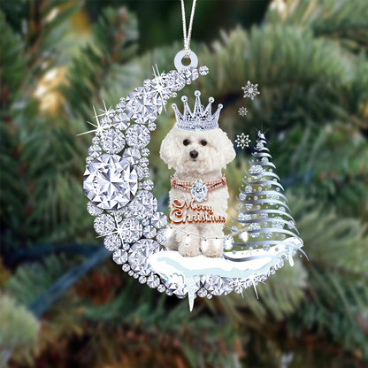 Bichon Frise Diamond Moon Merry Christmas Ornament Christmas Gifts - Best gifts your whole family