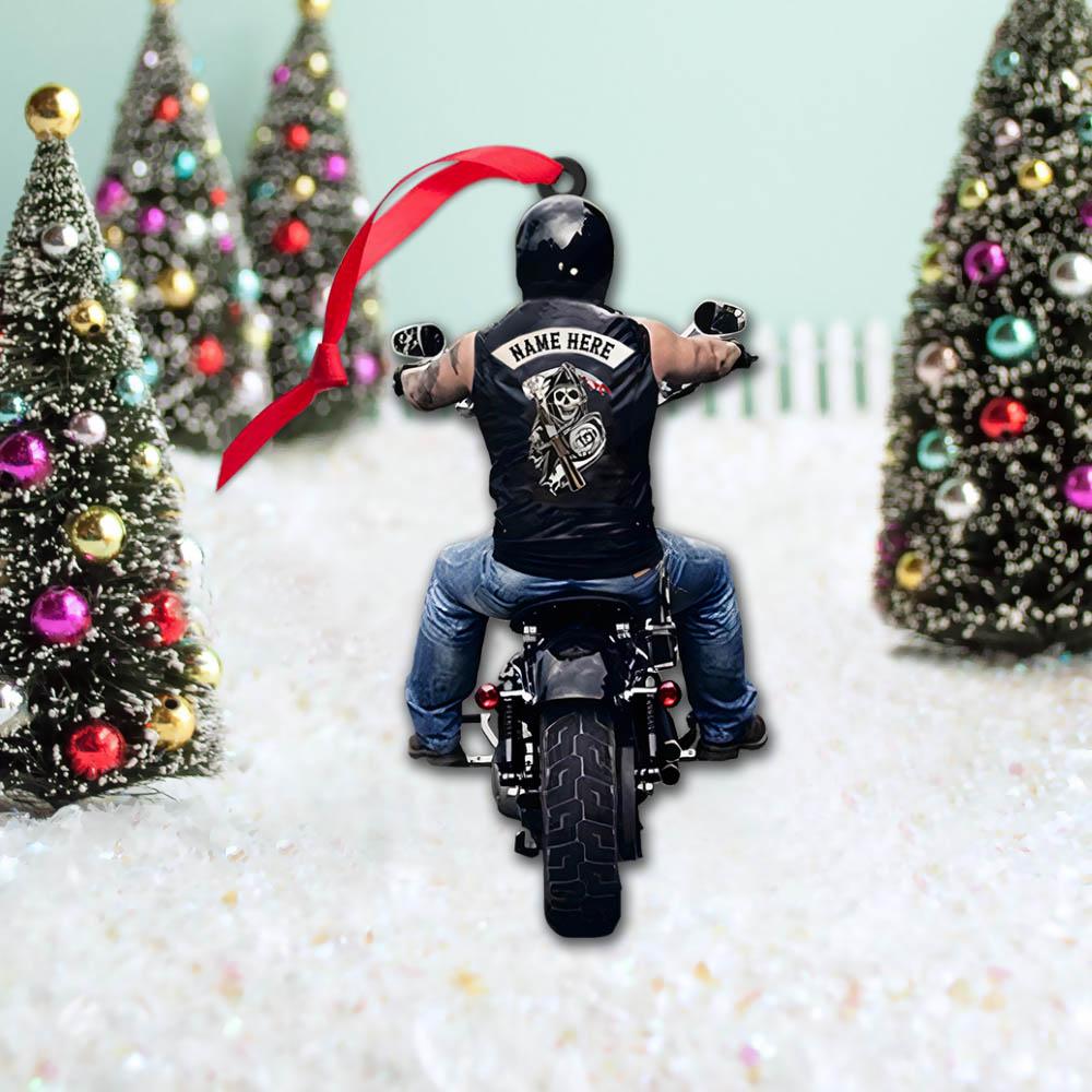 Biker Personalized Shape Acrylic Ornament 2 Sides Print - Best gifts your whole family