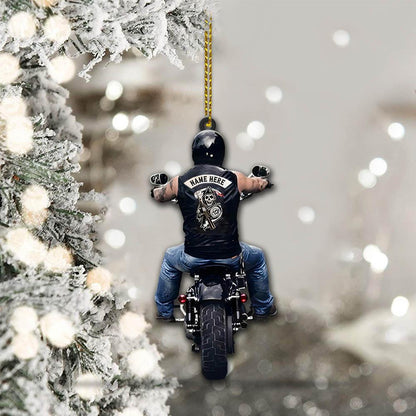 Biker Personalized Shape Acrylic Ornament 2 Sides Print - Best gifts your whole family